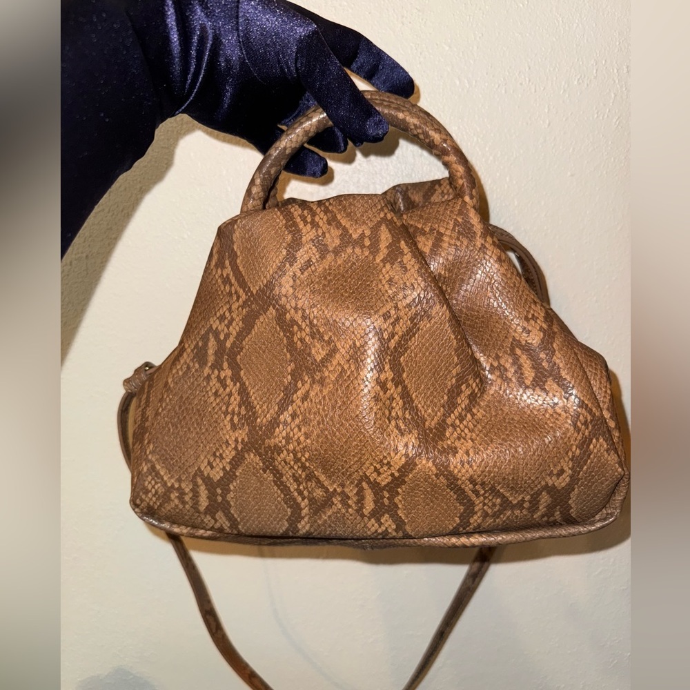 Anthropologie Celina Slouchy Tote Bag In Snake Brown